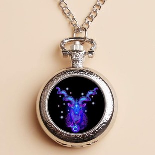 动漫盖星座定制银色照片十二天秤座怀表学生项链天平男女里考试表