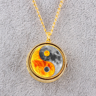 夜光旋转怀表项链手表挂表男女儿童学生表考试用表定制五行八卦图