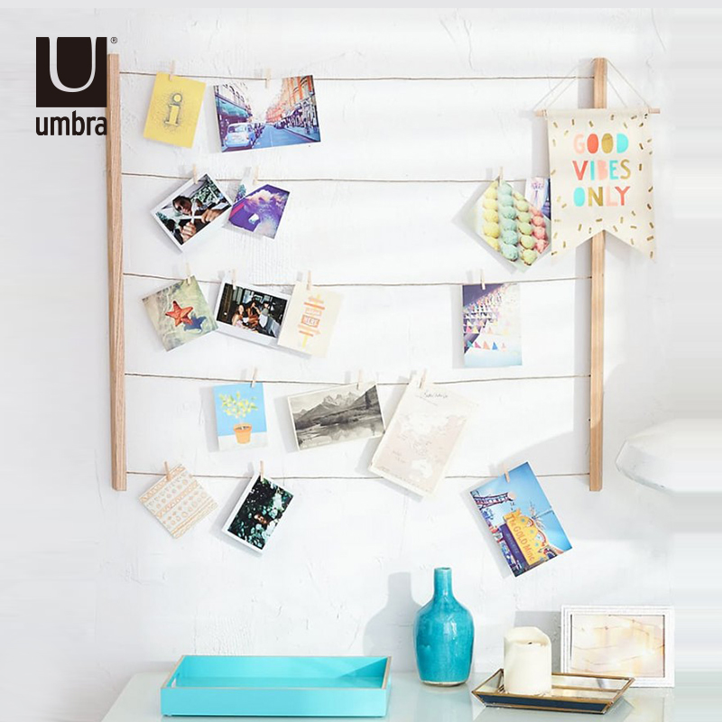 umbra晾衣架造型相框 创意相片组合画框卧室客厅照片墙挂墙晾衣绳