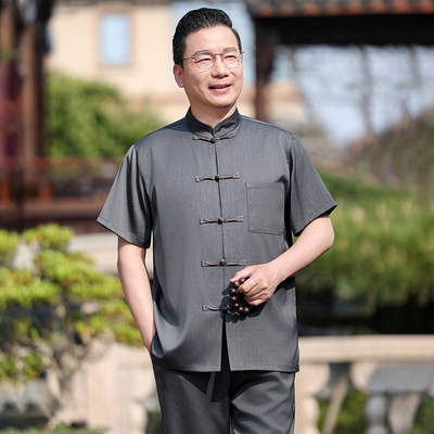 飒扬新中式夏季短袖唐装中老年
