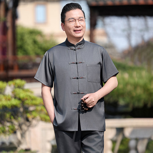 飒扬新中式夏季短袖唐装中老年