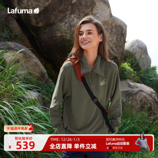 法国LAFUMA乐飞叶户外华夫格运动卫衣休闲翻领长袖 T恤女打底衫
