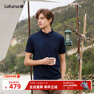 乐飞叶新款 翻领保罗衫 polo衫 上衣休闲透汽T恤速干短袖 男装 Lafuma