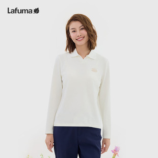 T恤女士时尚 LAFUMA乐飞叶户外春季 V领长袖 新品 简约韩系上衣 POLO衫