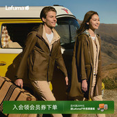 法国LAFUMA乐飞叶户外防风防泼水中长宽松连帽风衣女夹克外套