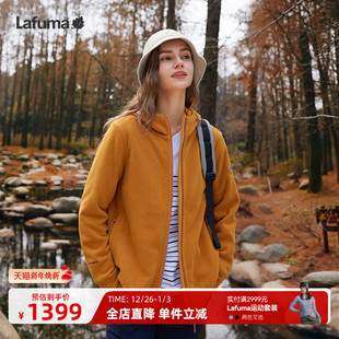 LAFUMA乐飞叶户外秋冬Polartec保暖抓绒衣女士修身 连帽摇粒绒外套