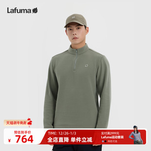 T恤休闲运动抓绒打底衫 LAFUMA乐飞叶户外秋冬男士 半拉链长袖