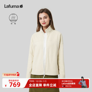 LAFUMA乐飞叶户外秋冬加厚宽松抓绒衣女雀巢绒拼接立领休闲外套