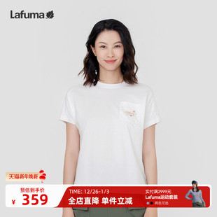 T恤女打底上衣 圆领纯棉舒适运动短袖 LAFUMA乐飞叶户外24夏季 新款