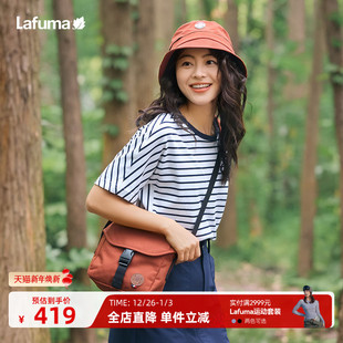 LAFUMA乐飞叶户外2024夏新款 T恤女纯棉宽松休闲上衣 舒适条纹短袖