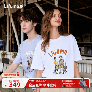 法国LAFUMA乐飞叶户外露营胶囊系列男女情侣款 T恤 印花圆领短袖