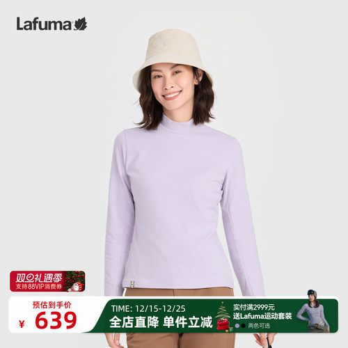 乐飞叶户外半高领长袖T恤女