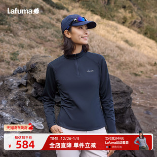 上衣 保暖打底衫 LAFUMA乐飞叶户外半拉链长袖 T恤男女舒适磨毛时尚