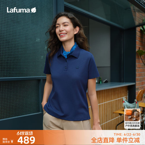 乐飞叶户速干polo衫短袖T恤女