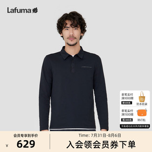 T恤男休闲防紫外线翻领POLO打底衫 LAFUMA乐飞叶户外吸湿速干长袖
