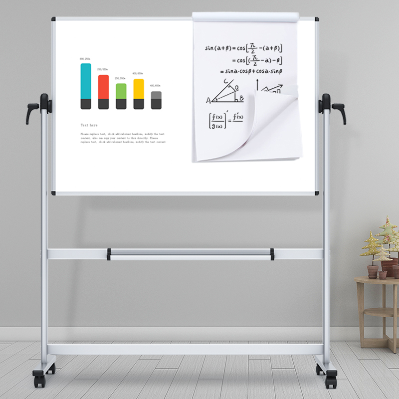 VIZ-PRO 移动支架白板 带轮黑板支架式教学办公家用会议白板写字板双面磁性可翻转翻页白纸板立式教室大黑板