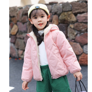 2024秋冬加绒儿童棉衣轻薄保暖短款棉服外套男童女童宝宝羽绒棉袄