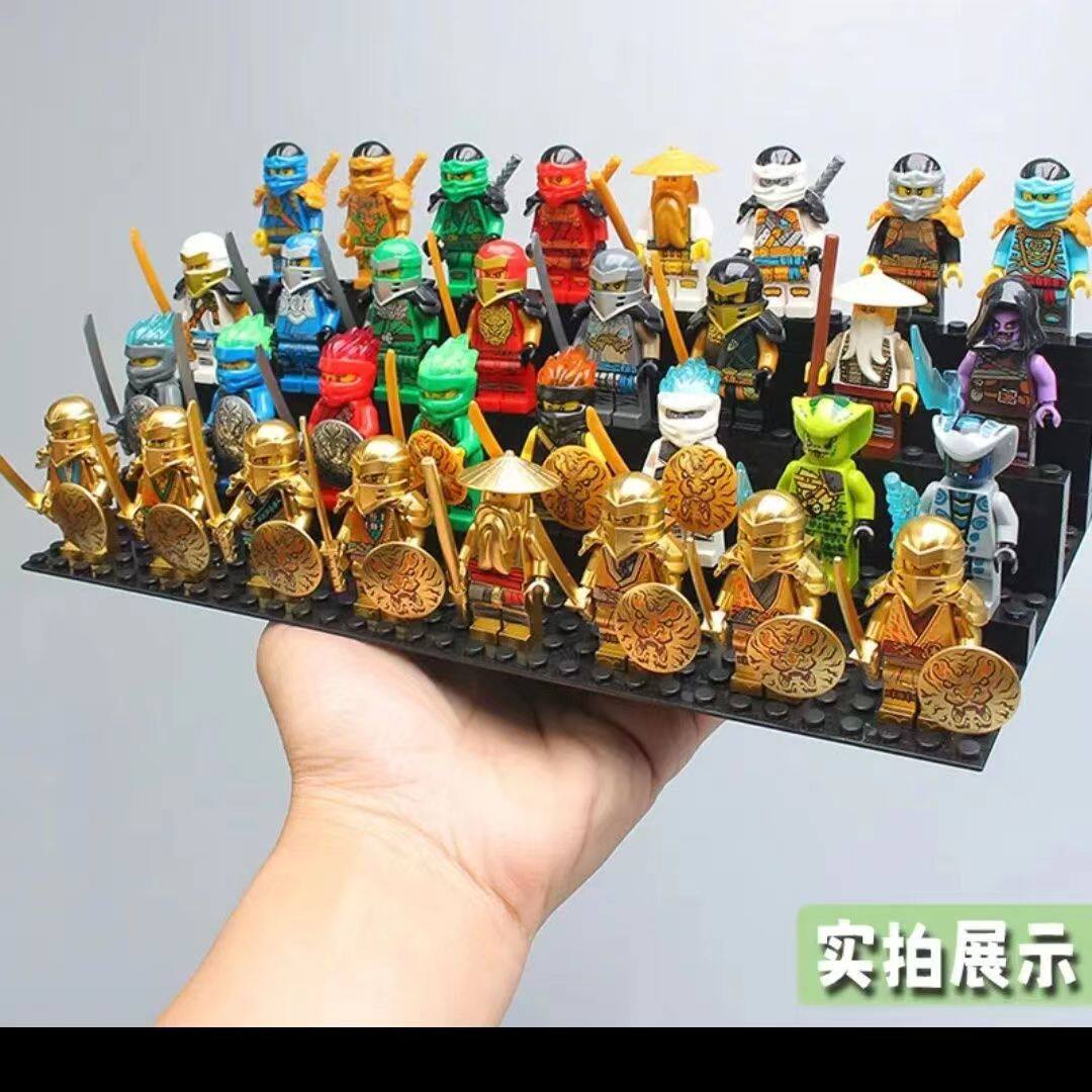 乐高幻影忍者黄金飞天盾牌人仔人偶反派鬼面蛇怪武器拼装积木玩具