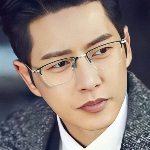 钛框纯天然水晶老花镜男高清超轻老人东海石头眼镜品牌高档正品