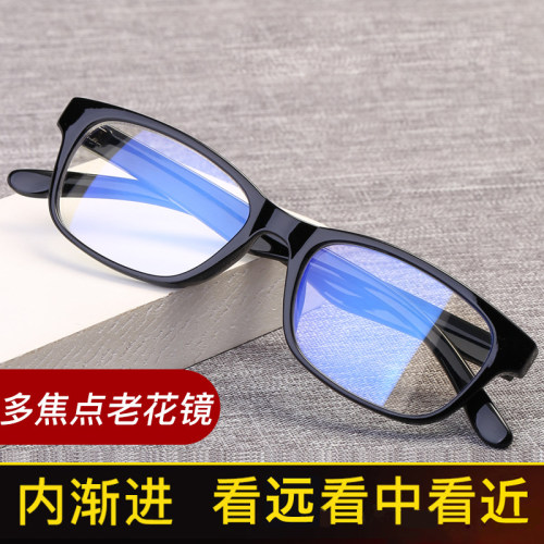 智能变焦渐进多两用简约老光眼镜