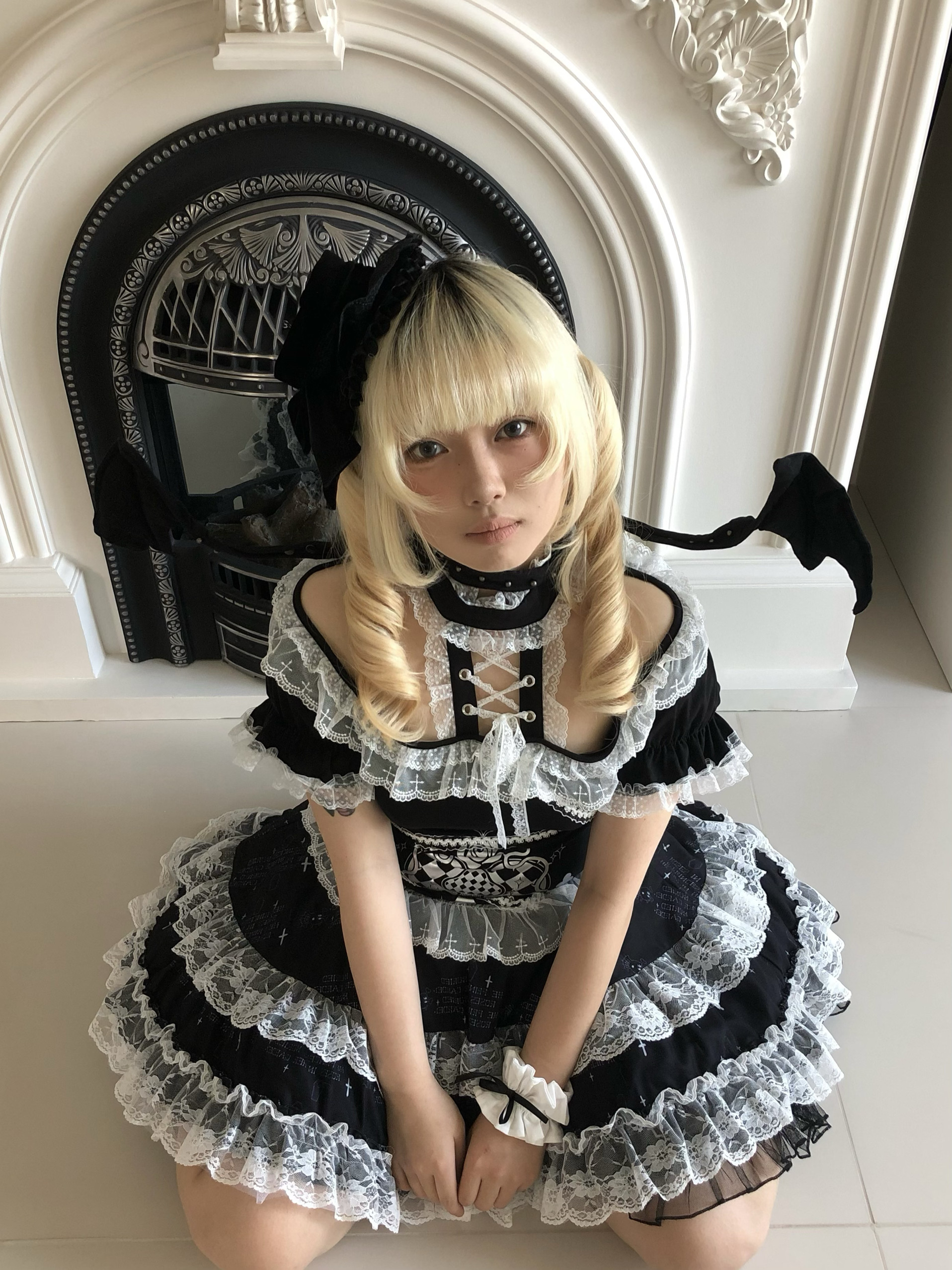 【制服派对】亚文化挂脖漏肩短袖可爱甜辣朋克哥特辣妹后背翅膀