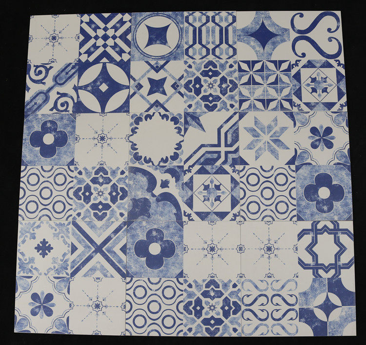 青花瓷地砖手绘砖欧式地中海花砖厨房卫生间阳台墙砖300*300瓷砖