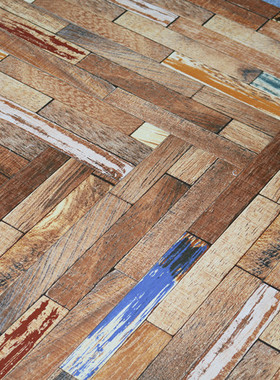 彩色油漆木纹砖150800地砖仿古砖美式涂鸦瓷砖主题餐厅咖啡厅墙砖
