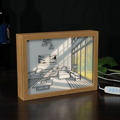 画画框小夜灯灯光中空ins抖音相框创意DIY卧室装饰画发光快手厂家