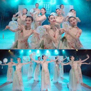 人间烟火舞蹈服初中生高弹力旗袍裙新款中国风古典舞声声慢演出