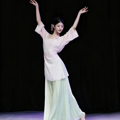 立春新款舞蹈服装国风小衫青烟里夜泊秦淮茶花开了苏州慢演出服女