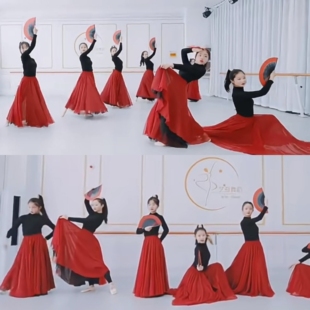 中国表演服装 初中生演出服万疆540度大摆裙灯火里 舞蹈服装 骁