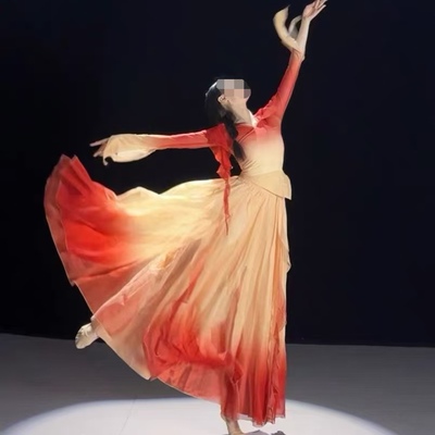 我爱你中国舞蹈服装中国风纱衣锦鲤古典舞演出服鲤美人春颂表演服