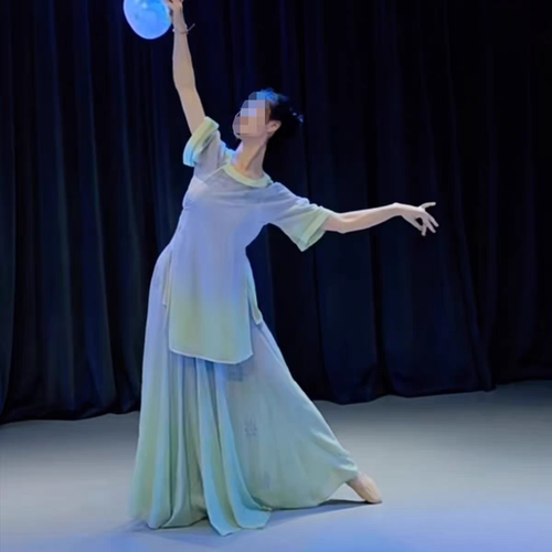 夜泊秦淮舞蹈服装唐风古典舞长衫气质外衫裙子两件套表演演出服装