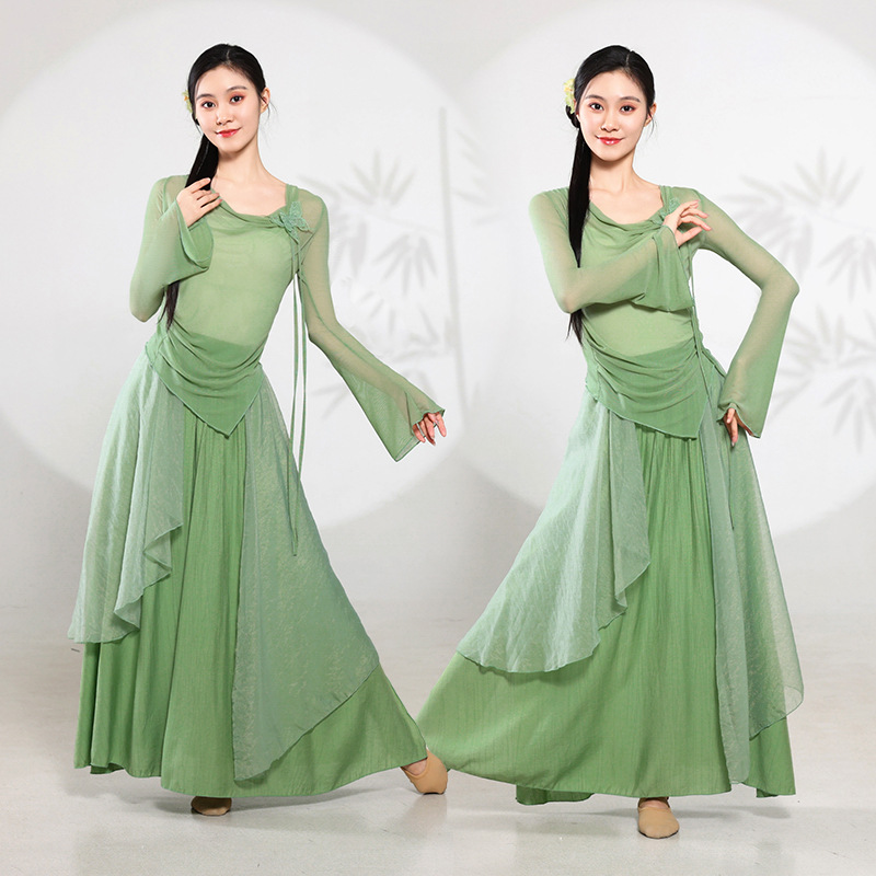 新款古典舞蹈服装身韵纱衣仙气飘逸练功服寻茶夜泊秦淮采莲演出服