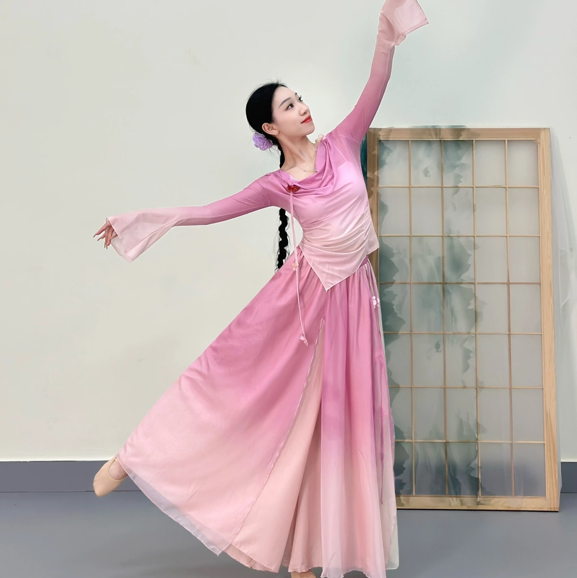 相思谣古典舞演出服新款艺考身韵纱衣春不晚小城谣春三月表演套装