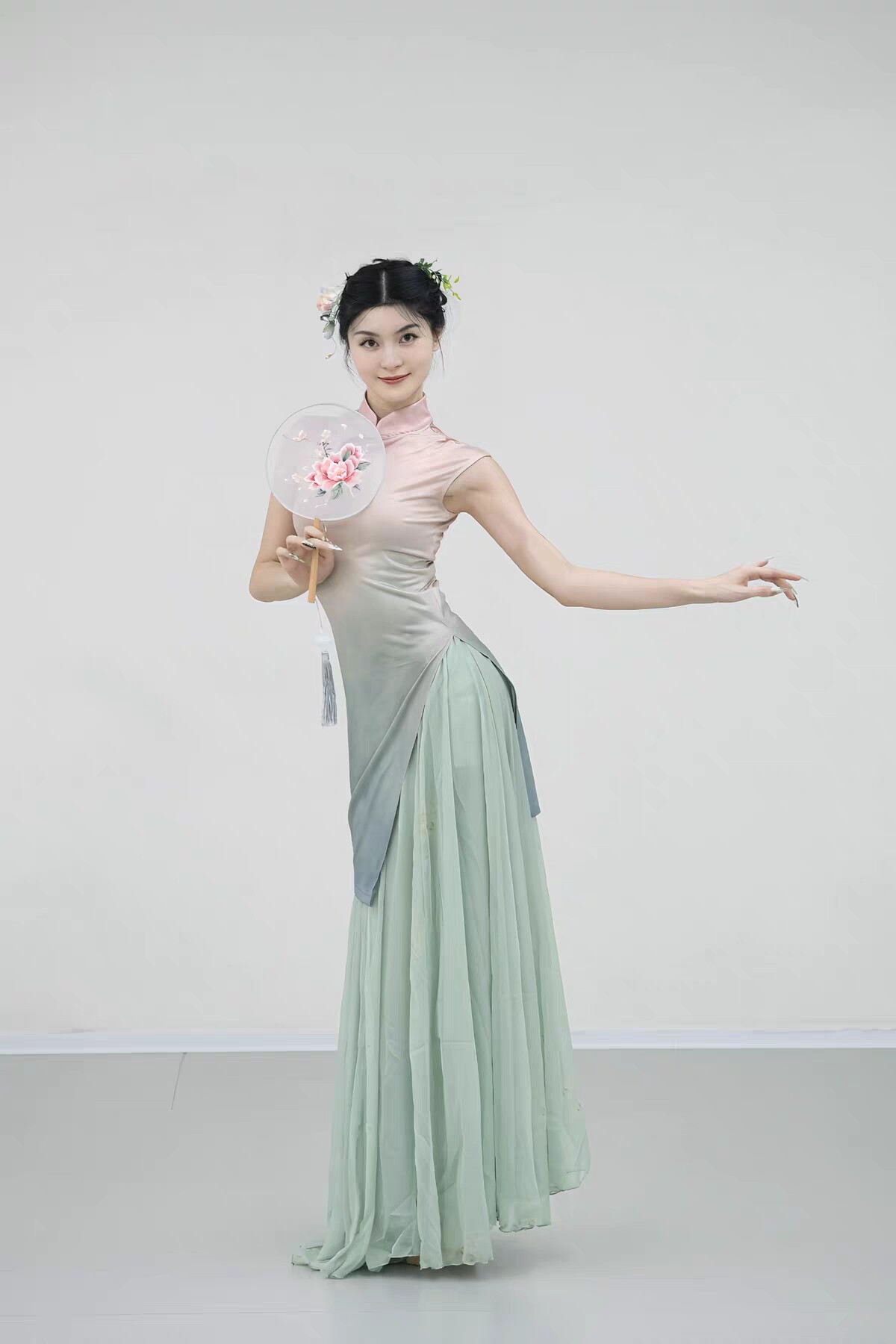 烟花易冷舞蹈服装相思遥苏州慢念琵琶演出服古典舞冰丝弹力旗袍女