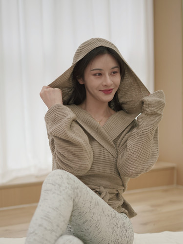 秋冬韩国新款瑜伽服女运动外套戴帽衫绑带衫保暖户外外套上衣