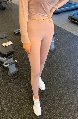 routine双腰裤包裹性强绿色瑜伽