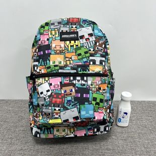 Minecraft我的世界双肩包联名背包大容量卡通像素书包设计感小众