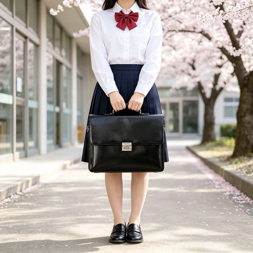 ZRVR黑色密码锁手提包日系女JK制服公文包商务通勤可装14寸电脑包