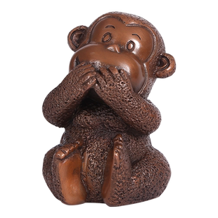 紫铜《四不猴》摆件不动不说不听不看猴中式家居办公室装饰品礼品