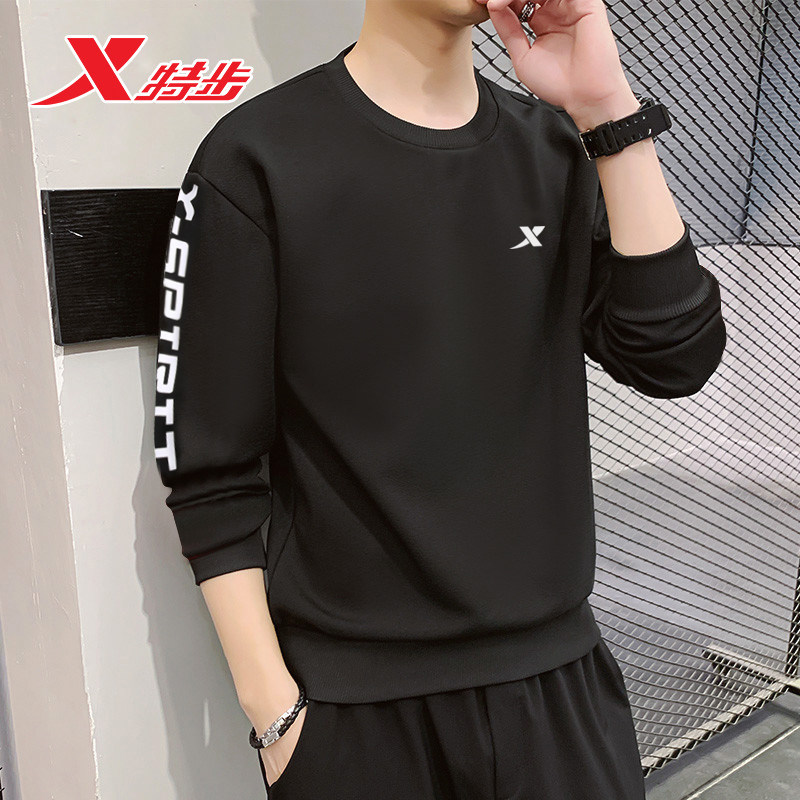 特步卫衣男装2021新品春秋薄款内搭长袖男士圆领套头休闲运动上衣|ruв категории спортивный костюм/досуг одежды, спортивный свитер/свитер - от Buy2taobao.com для оказания профессиональной услуги покупки агента Taobao