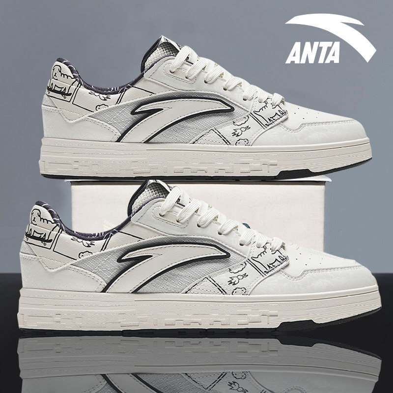 安踏沈天宇街顽联名款板鞋男鞋厚底漫画涂鸦小白鞋潮流百搭休闲鞋