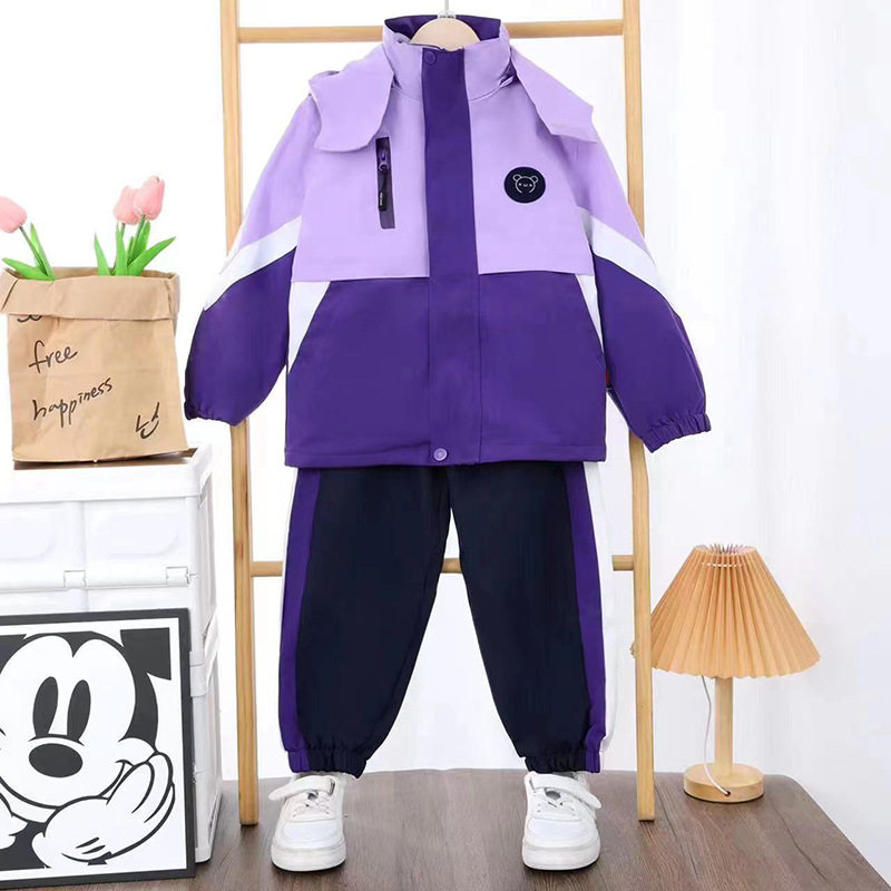秋冬中小学生冲锋衣校服班服三合一幼儿园园服运动套装内胆可拆卸