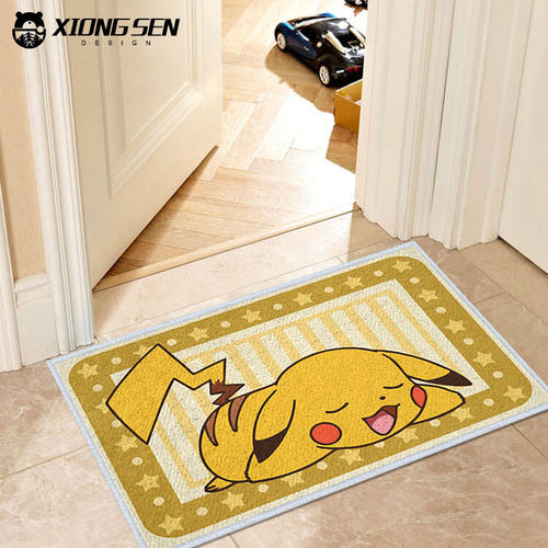 皮卡丘小火龙宝可梦仿羊绒地垫