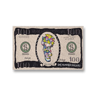 国潮美元钱票世界名画可定制丝圈地垫入户垫子门外进门口蹭土脚垫