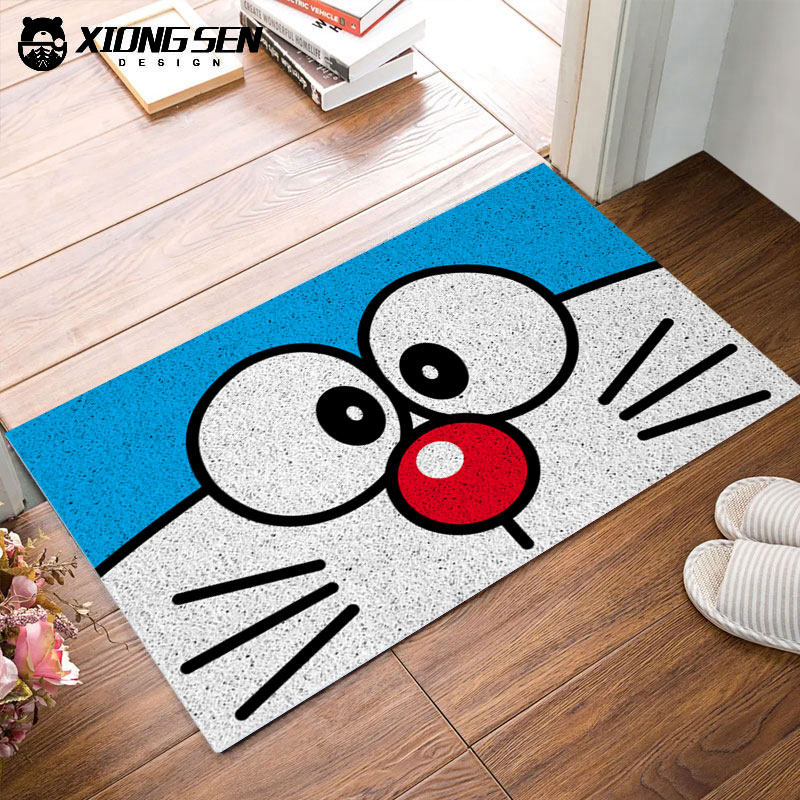 哆啦A梦日系机器猫叮当潮流丝圈地垫入户垫门口蹭土脚垫免洗地毯