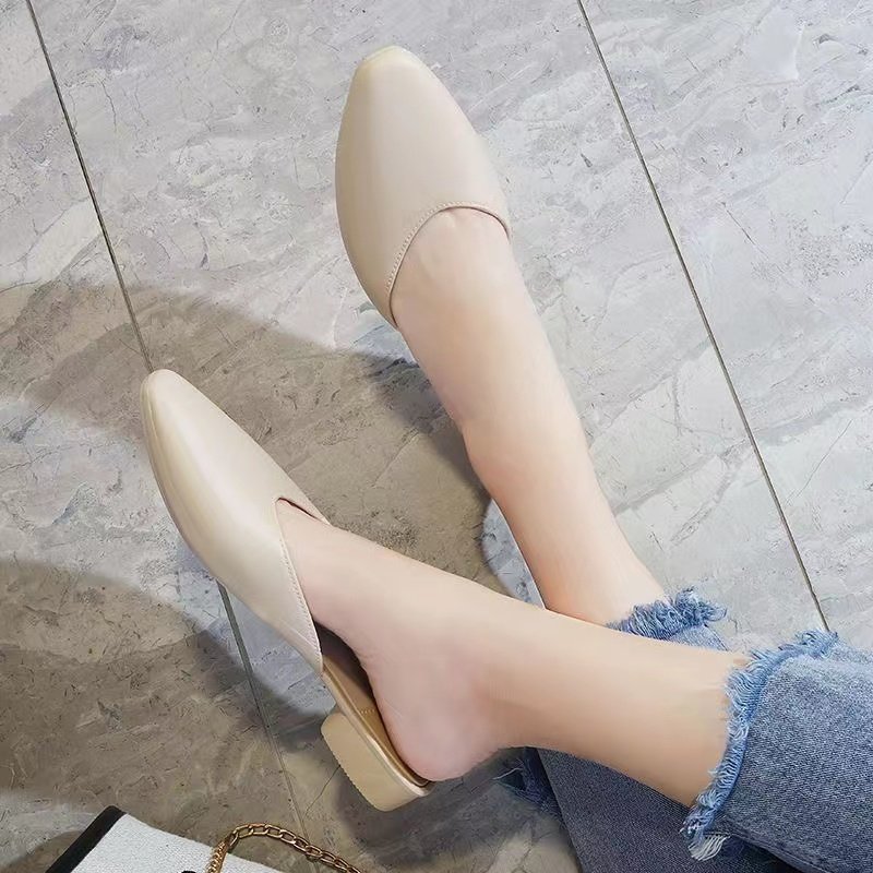 包头半拖鞋女夏外穿低跟一脚蹬