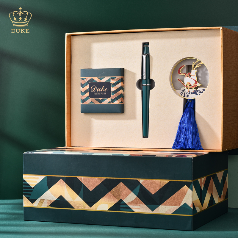 Duke/公爵端午节礼品德国官方正品钢笔明尖铱金笔特细笔墨水笔男女士金属商务送礼高档颜值礼盒可刻字