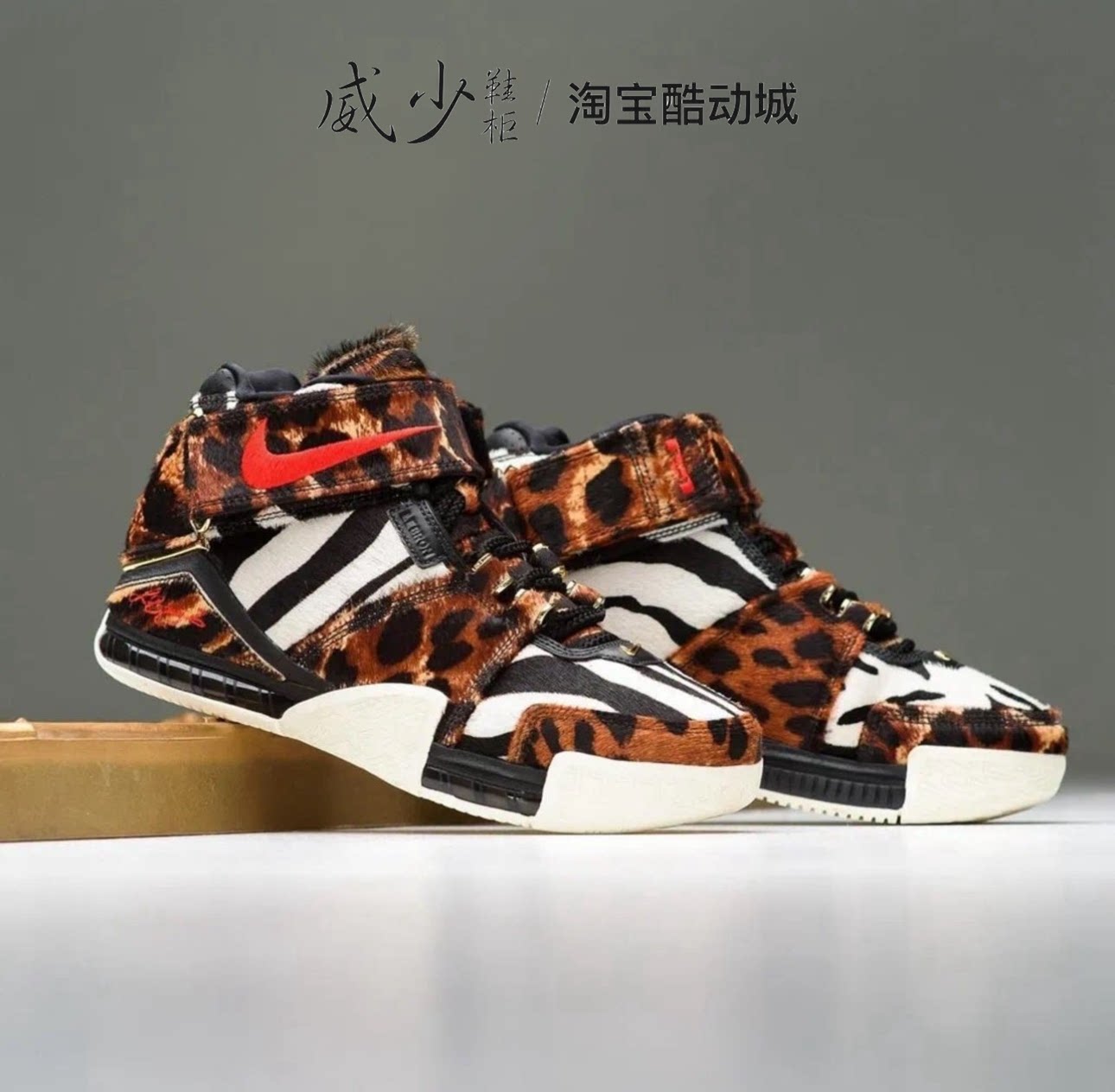 Nike LeBron 2 耐克新款黑棕豹纹高帮篮球鞋男DQ2439-200